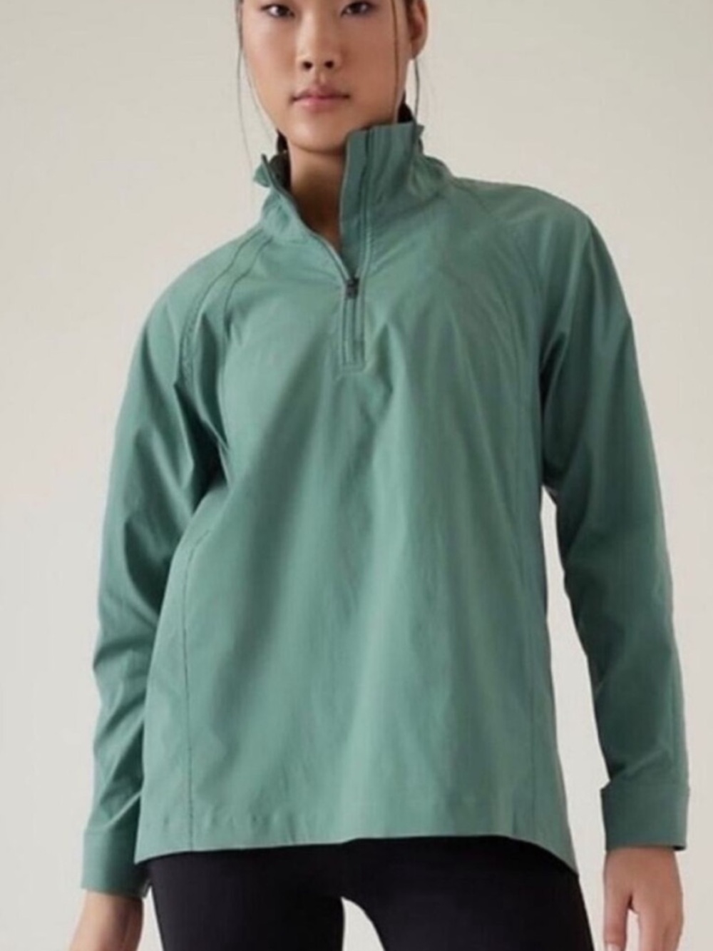 Athleta Advantage Poplin Jacket Pullover Teal Water Repellant Breathable XXS